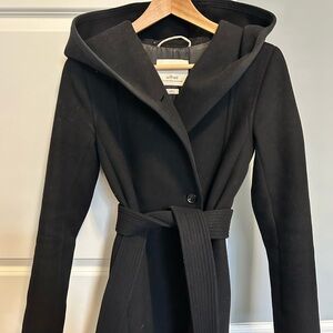 Wilfred Black Wool and Cashmere Coat